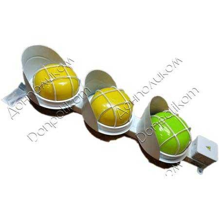 СС3/40LED - трисекційний світлодіодний світлофор тролейний Вертикальне, зелений, жовтий фото 1