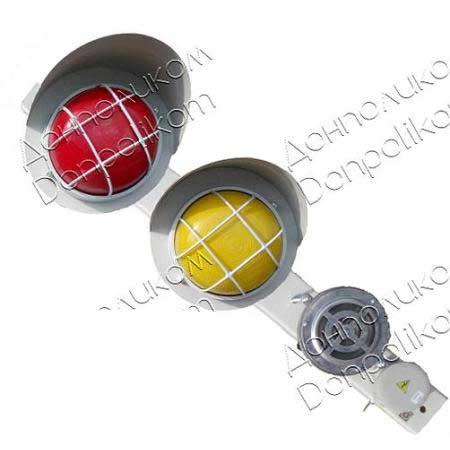 Пост сигнальний ПС-2v3 LED з сиреною СС1 горизонтальне, жовтий і червоний фото 1