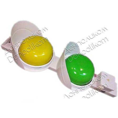 СС2/40LED - світлодіодний світлофор, двосекційний Вертикальне, Жовтий і зелений фото 1