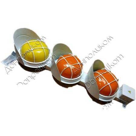 СС3/40LED - трисекційний світлодіодний світлофор тролейний Вертикальне, червоний, жовтий фото 1